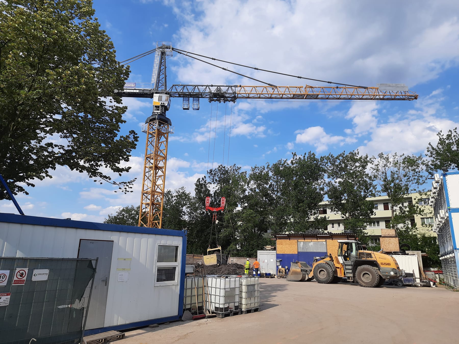 Construction site with a crane