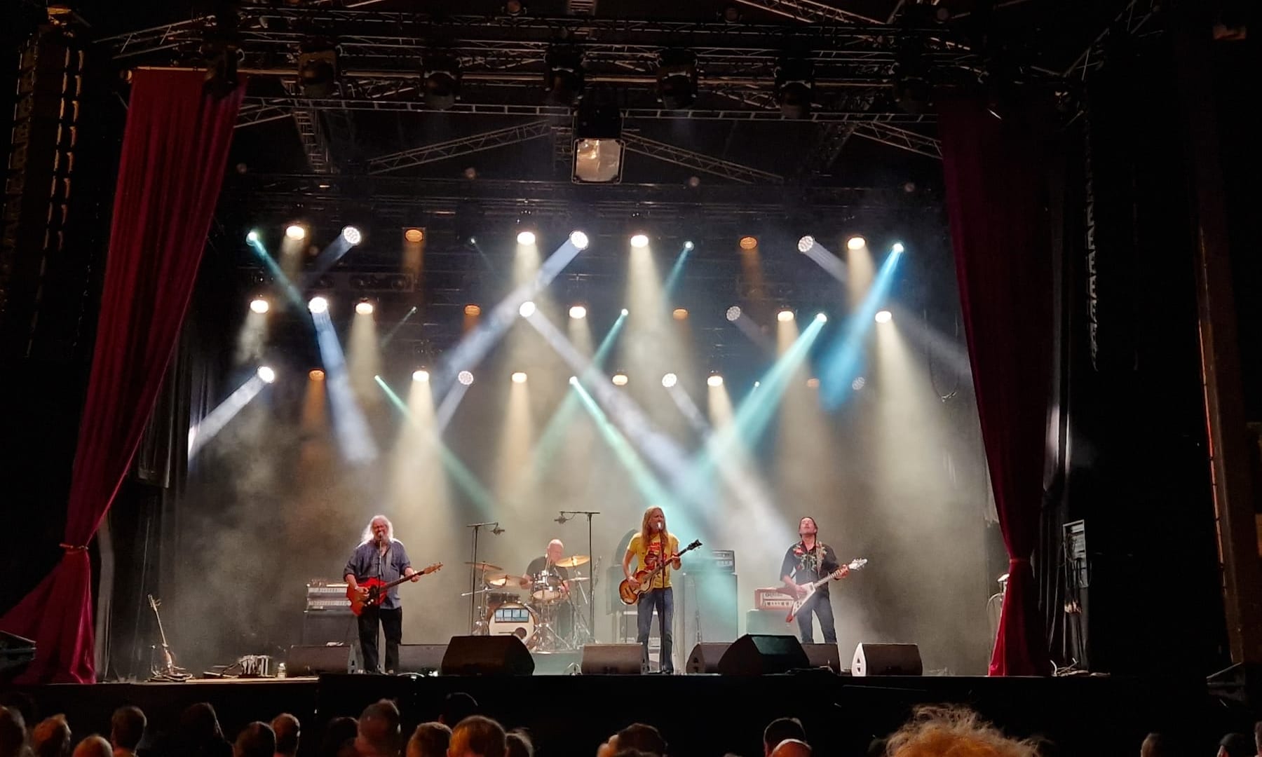 Concert stage with lighting rig