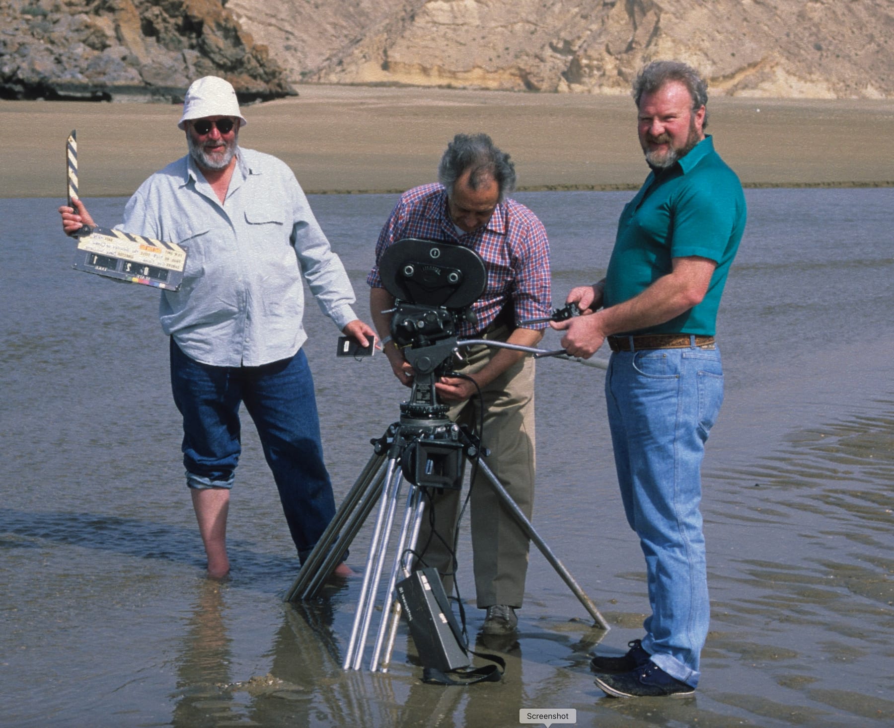 Film crew filming on location